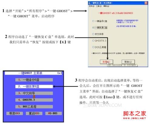 用一键GHOST如何恢复操作系统到健康运行的状态
