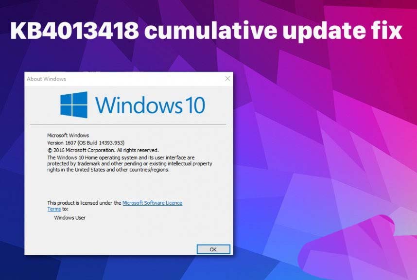 win10怎么修复KB4013418累积更新遇到的问题?