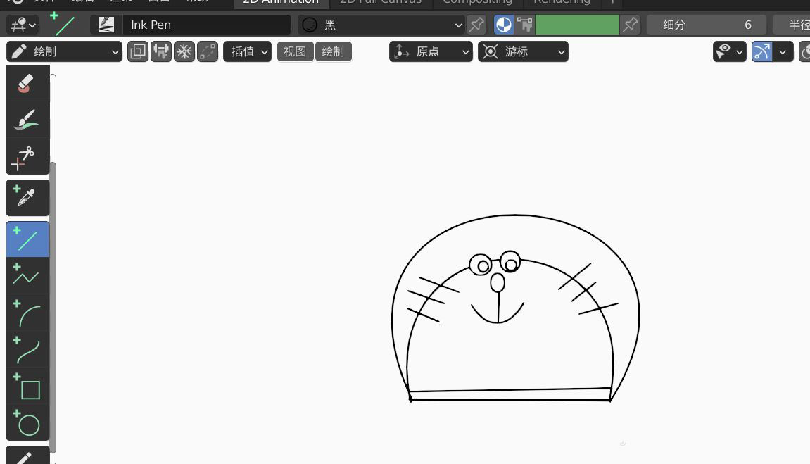 blender2.9怎么手绘哆啦A梦? blender哆啦A梦的画法