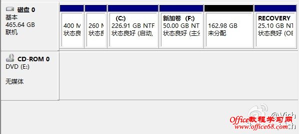 windows8系统自带的磁盘管理工具实现简单无损分区