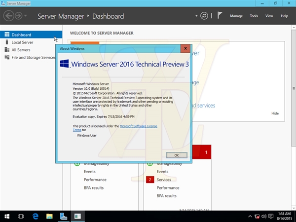 [海量截图+镜像下载]Windows Server 2016第三技术预览版泄露