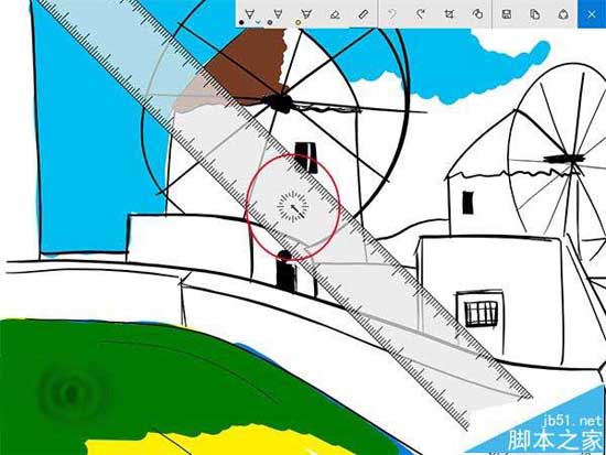 Win10预览版14352中Windows Ink直尺新增指南针  作图更精准