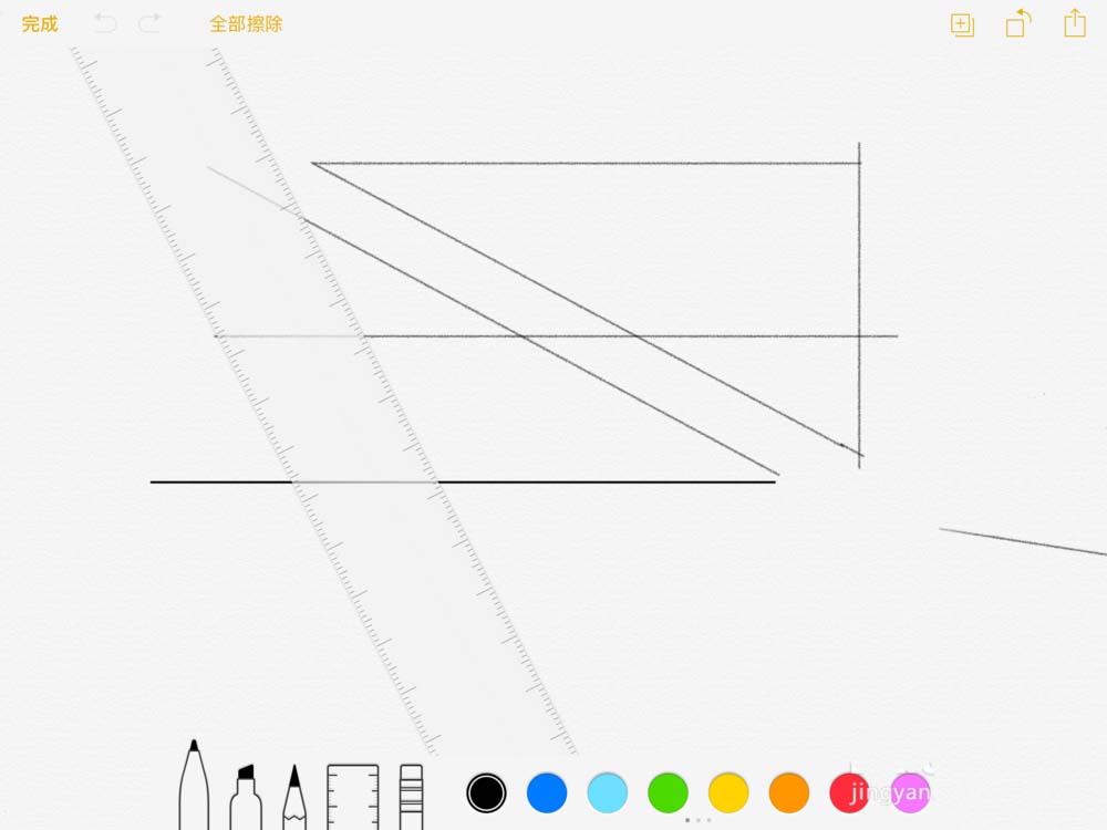 iPad自带的备忘录怎么绘制几何图形?