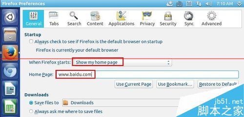 Ubuntu系统下Firefox浏览器怎么修改主页？