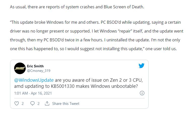 Win10四月更新&ldquo;灾难性&rdquo;大翻车