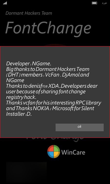Win10 Mobile越狱解锁部署：一款替换字体的应用程序出现