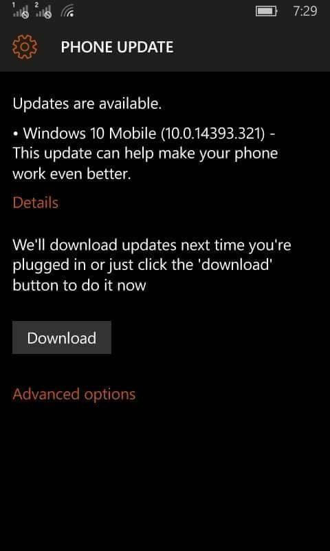 宏碁Liquid M330收到Win10 Mobile周年版10.0.14393.321更新正式版推送