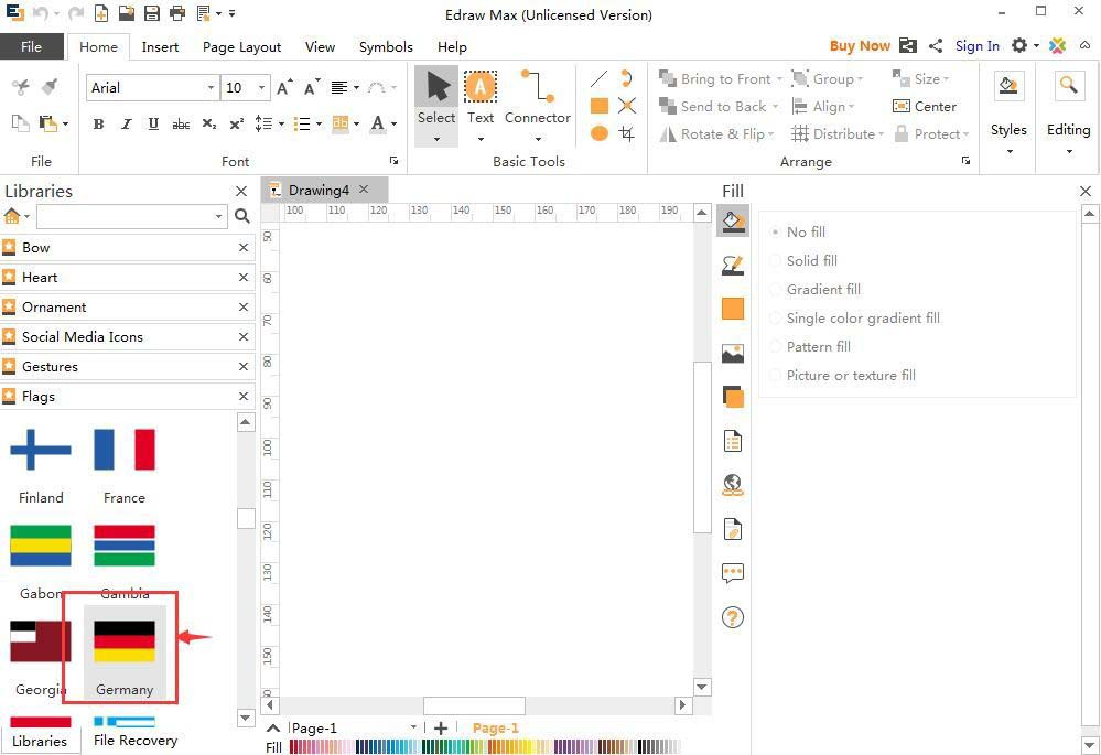 Edraw Max亿图图示怎么创建德国国旗?