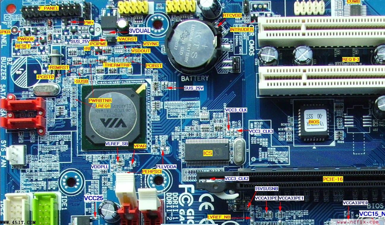 技嘉VM900M主板测试点实图