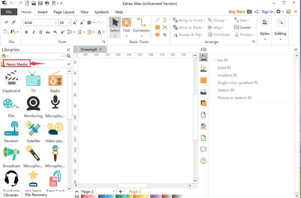 Edraw Max亿图图示怎么快速绘制麦克风图形?
