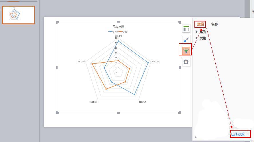 ppt文件中怎么制作雷达图表?