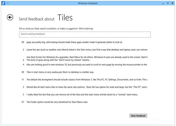 Win10技术预览版Feedback反馈功能的使用方法