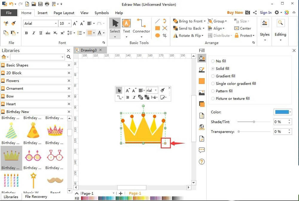 Edraw Max亿图图示怎么绘制生日皇冠或生日帽?