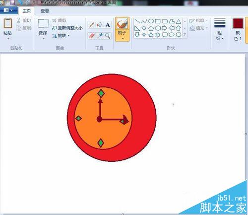 windows系统自带的画图工具怎么画卡通闹钟?