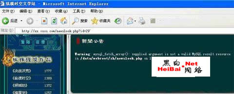 对纵横时空文学站的一次安全检测