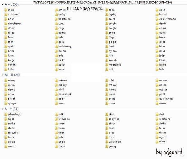 Win10准正式版Build 10240多国语言包下载(含111种)