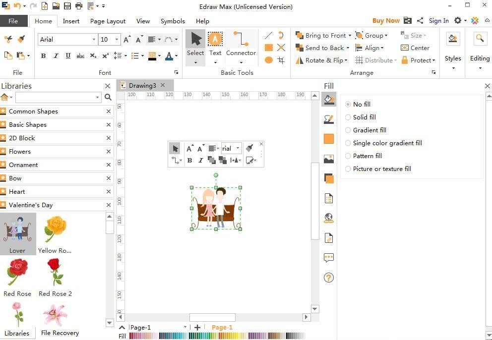Edraw max亿图图示怎么制作情人节贺卡?