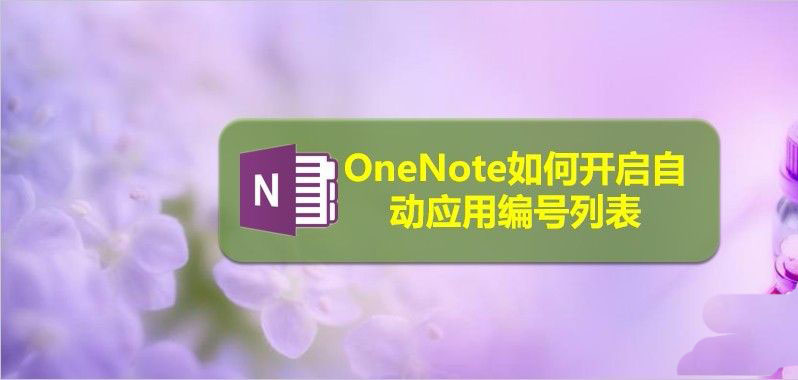 OneNote怎么设置自动应用编号列表?