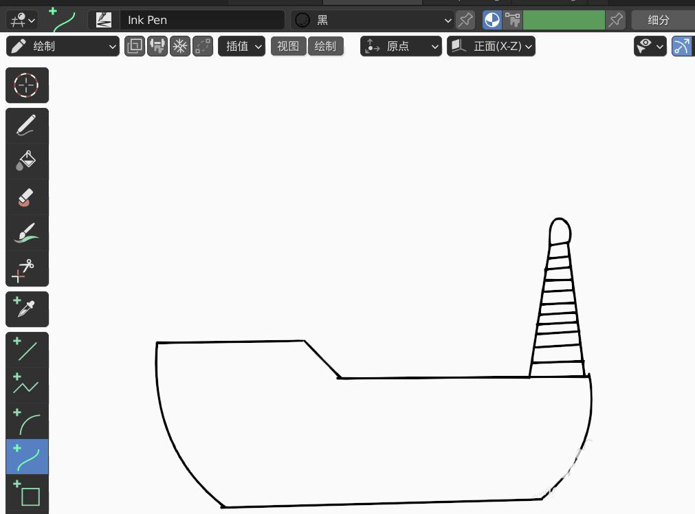 blender2.9怎么画游艇2D简图模型? blender画游艇的技巧