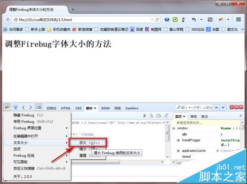 火狐浏览器怎么调整Firebug字体大小?