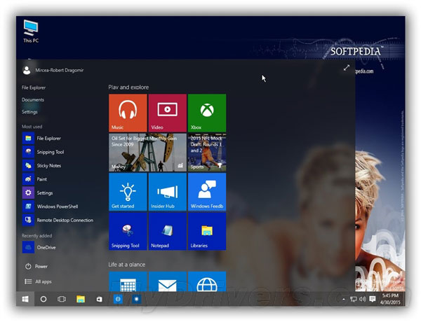 [教程]win10 build 10074开始菜单暗藏背景模糊特技
