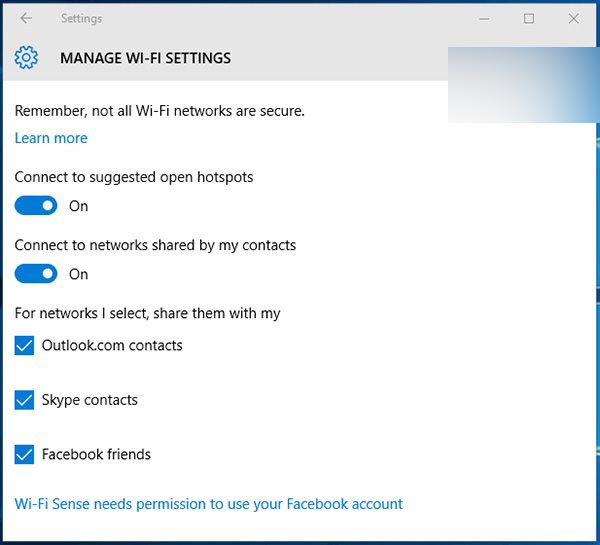Win10一周年更新预览版14342系统中WiFi感知被移除
