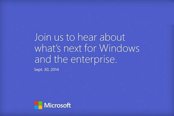 微软宣布9月30日在旧金山召开Windows9发布会 已发邀请函