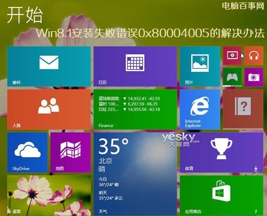 Win8升级Win8.1过程中安装失败错误0x80004005的解决方法
