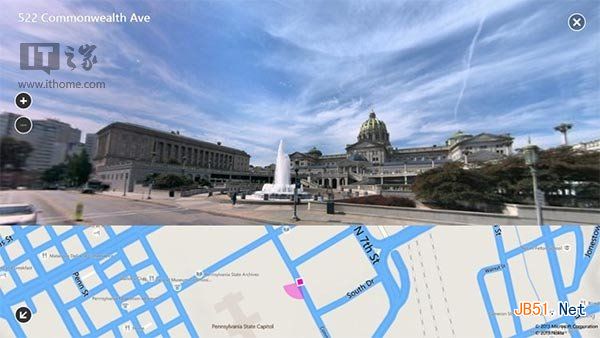 微软推Win8.1版必应地图预览，加入3D图像