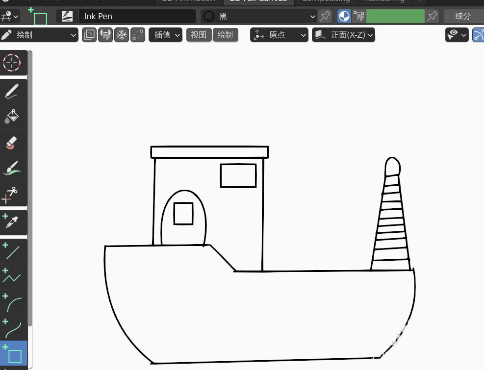 blender2.9怎么画游艇2D简图模型? blender画游艇的技巧