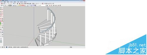 SketchUp2014怎么绘制画旋转楼梯?
