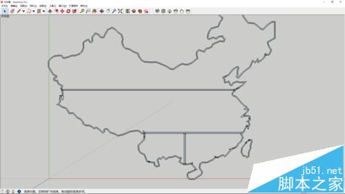 sketchup怎么在地图上制作中国地图图形的书架?