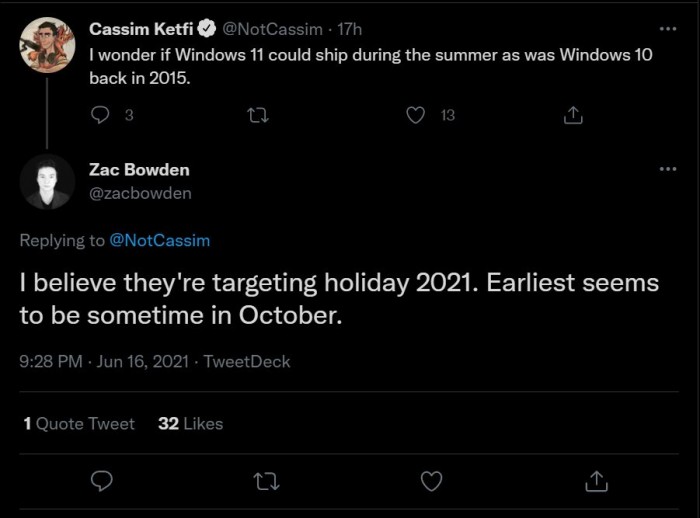 Windows 11稳定版怎么时候发布? 十月之前不会发布