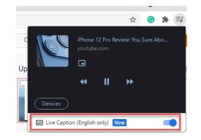谷歌Chrome浏览器全局媒体控件支持桌面实时字幕