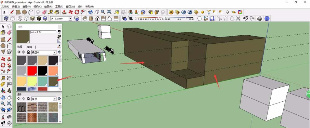 SketchUp草图大师怎么更换材质颜色?