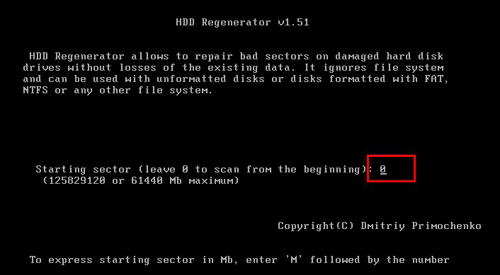 u启动HDD Regenerator dos版硬盘坏道检测工具使用教程