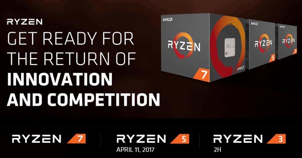 AMD Ryzen 5价格、性能曝光:跑分比i5 7600K快69%