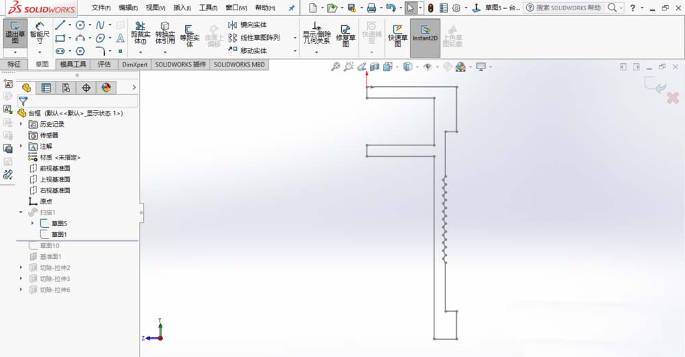solidworks2017怎么画台框模型?