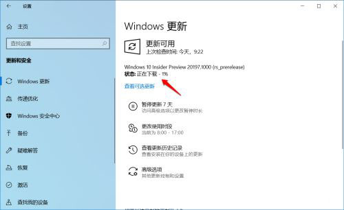 Win10 Dev预览版Build 20197怎么手动更新