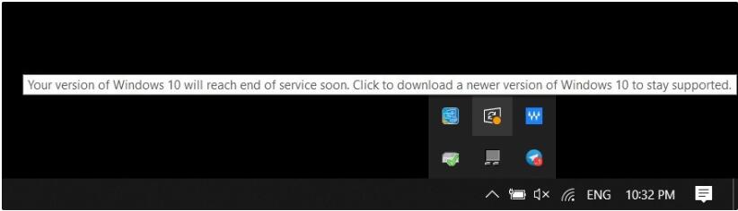 Win10版本1909将于2021年5月11日结束停止支持