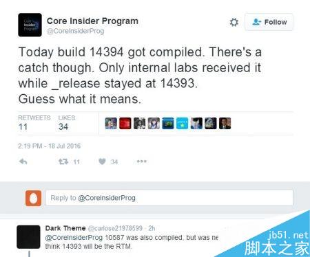 Win10 Mobile/PC一周年更新版本14394曝光
