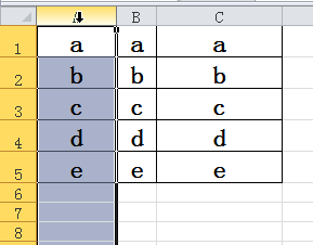 excel2010怎么同时调整多列的列宽让各列宽度相等?