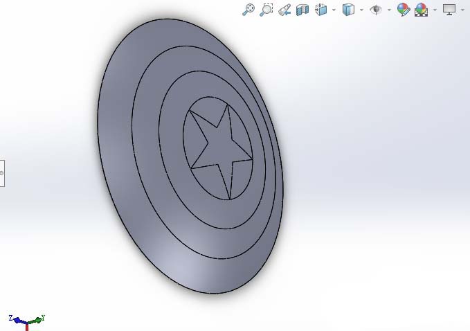 SolidWorks怎么建模美国队长盾牌?