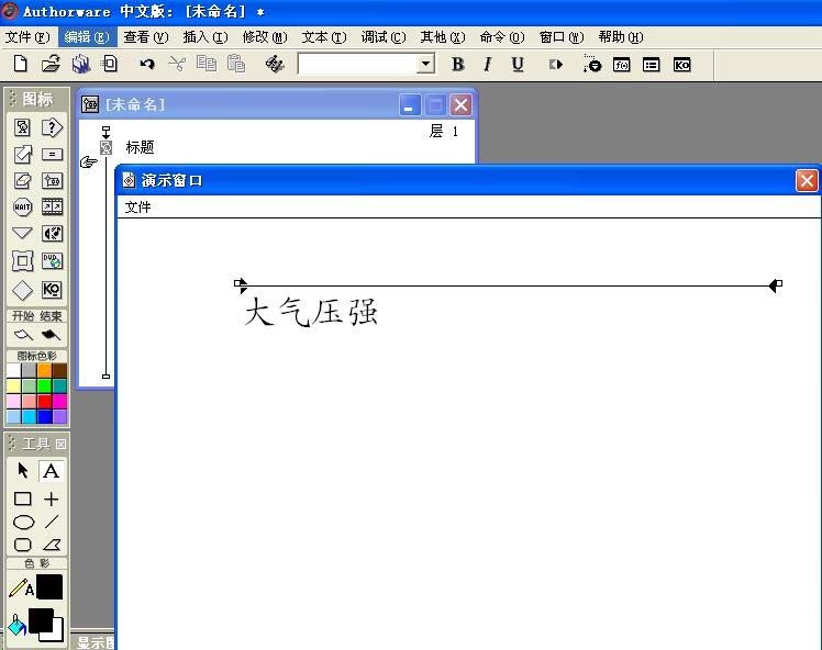 Authorware多媒体课件中怎么插入文字?