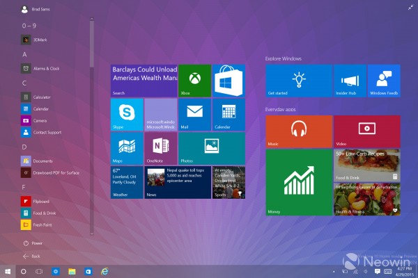 [图]Win10 Insider Preview Build 10074界面抢先看