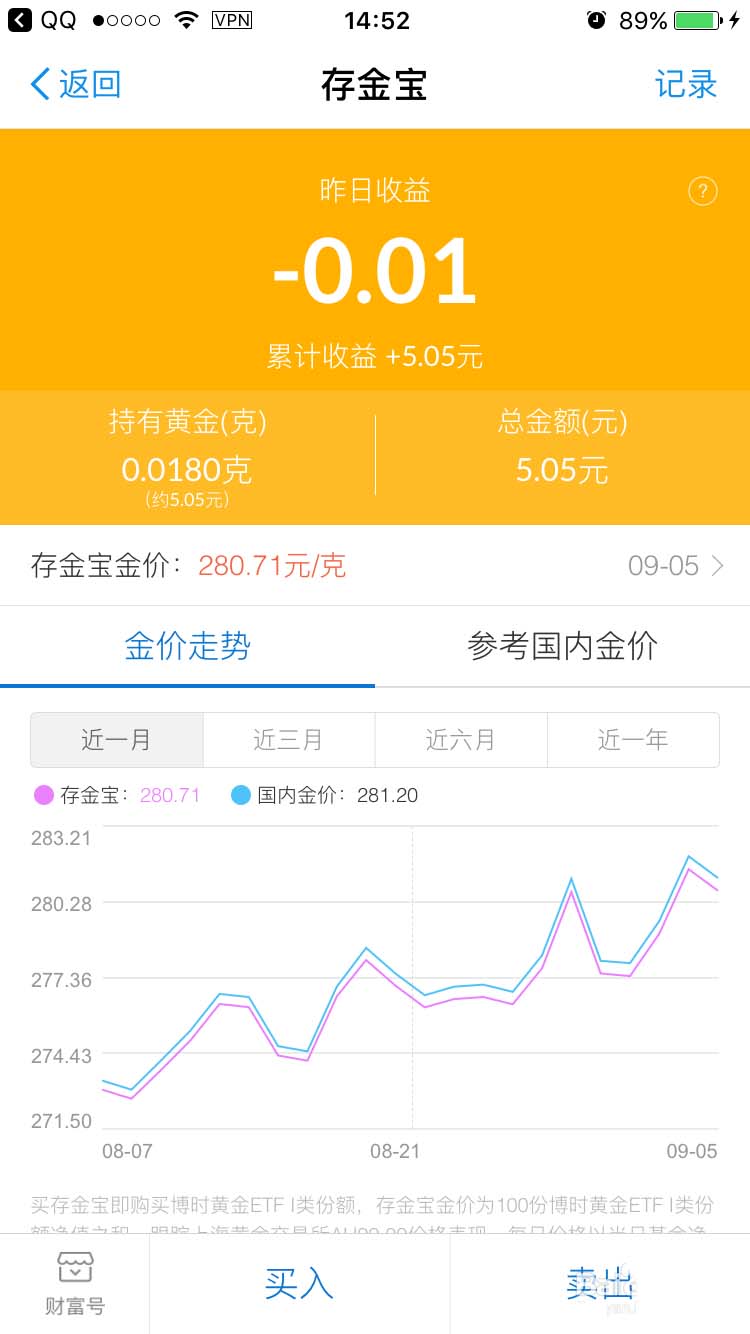 支付宝APP怎么查看扫码抽到的黄金记录?