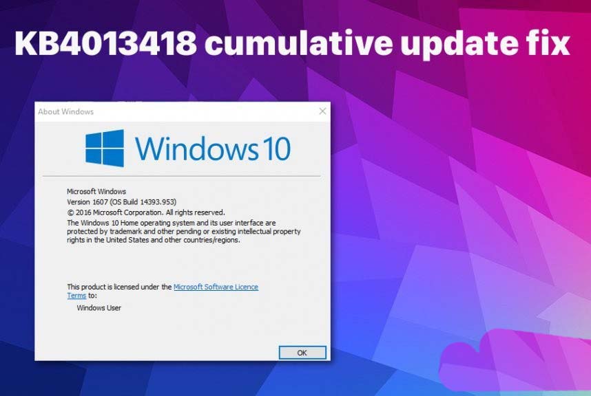 win10怎么修复KB4013418累积更新遇到的问题?