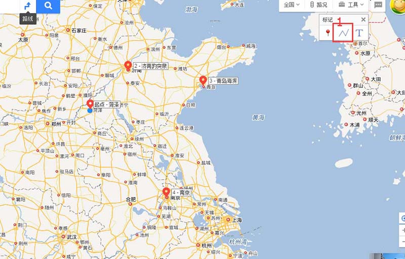 百度地图中怎么标注旅游路线图?