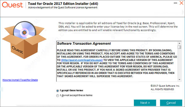 Toad for Oracle 2017完整破解版安装教程(附注册码) 64位